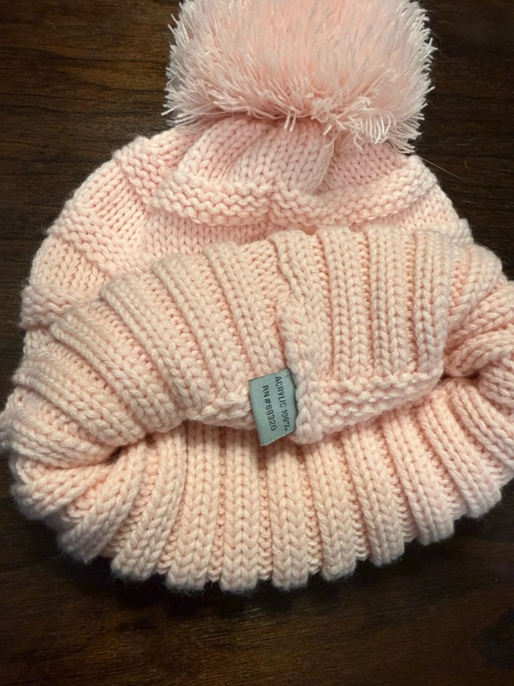 C.C Women's Exclusive Knitted Pink Cable Knit Knitted Hat Beanie with LG Pom Pom